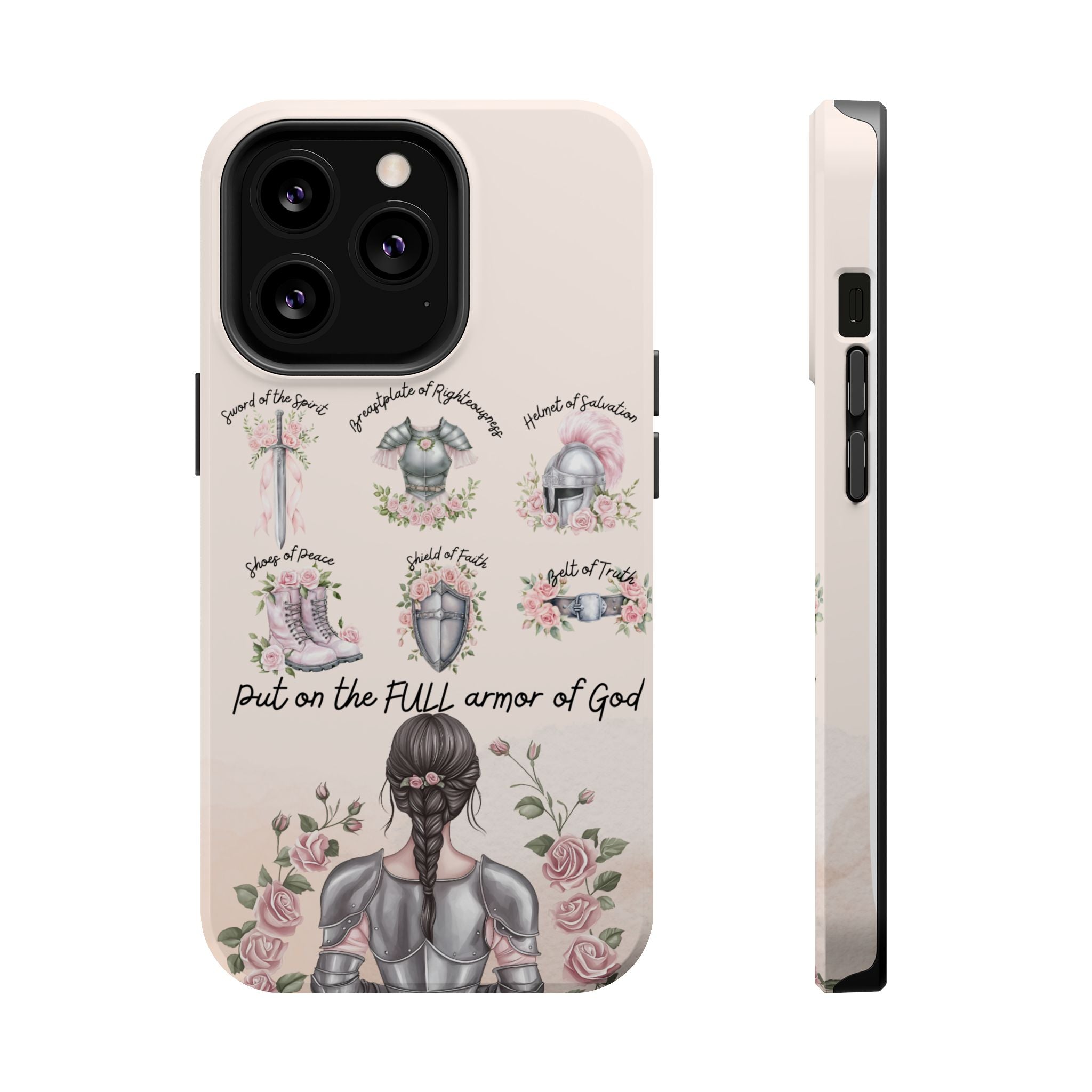 Armor of God Phone Case (dark hair, light skinned woman)