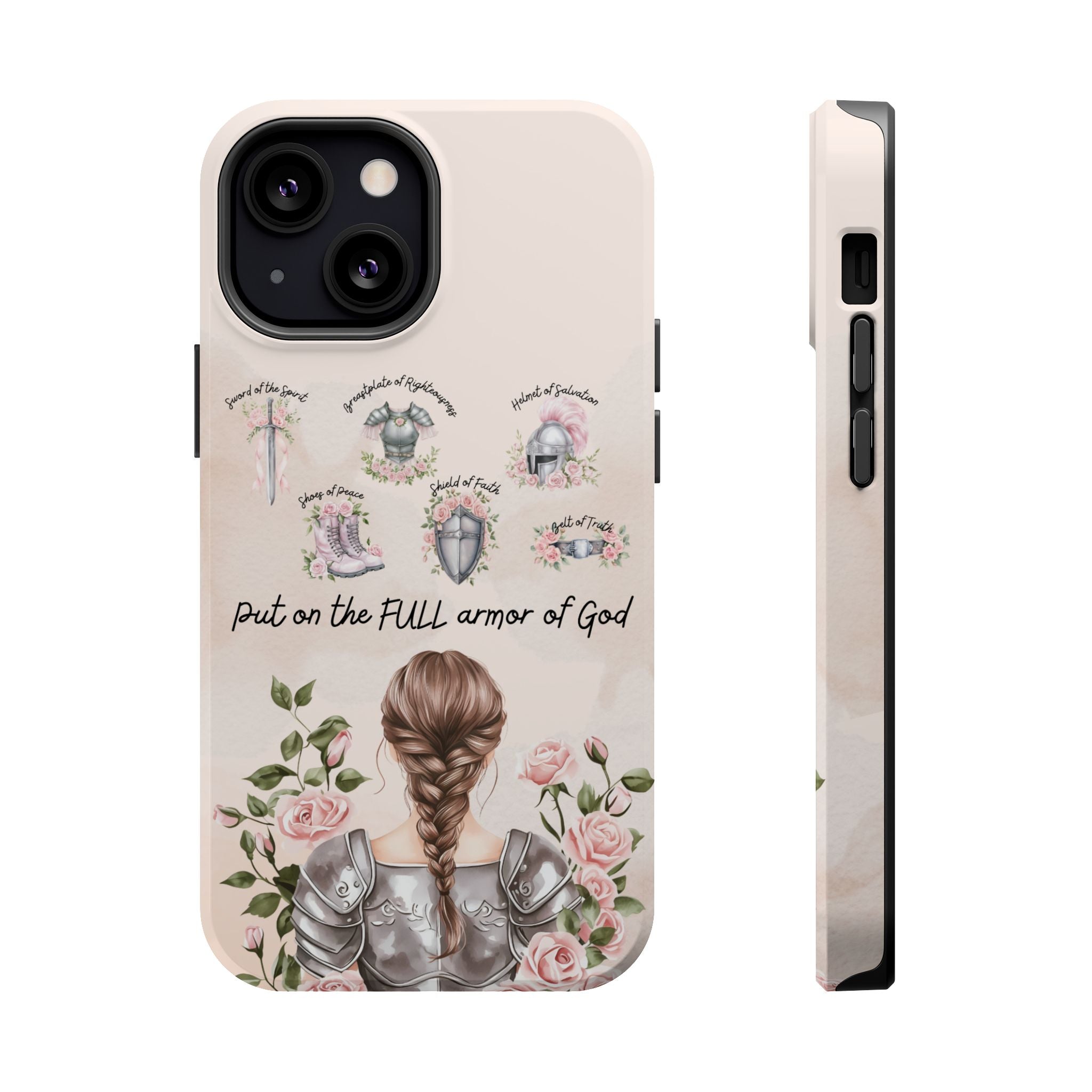 Armor of God (brown hair) phone case