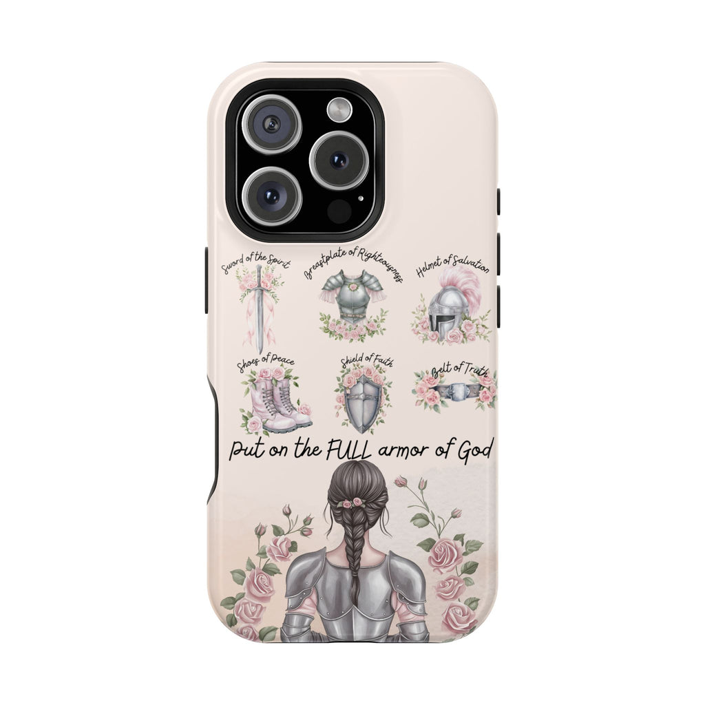 Armor of God Phone Case (dark hair, light skinned woman)