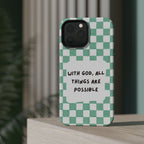 'With God' Checkered Phone Case