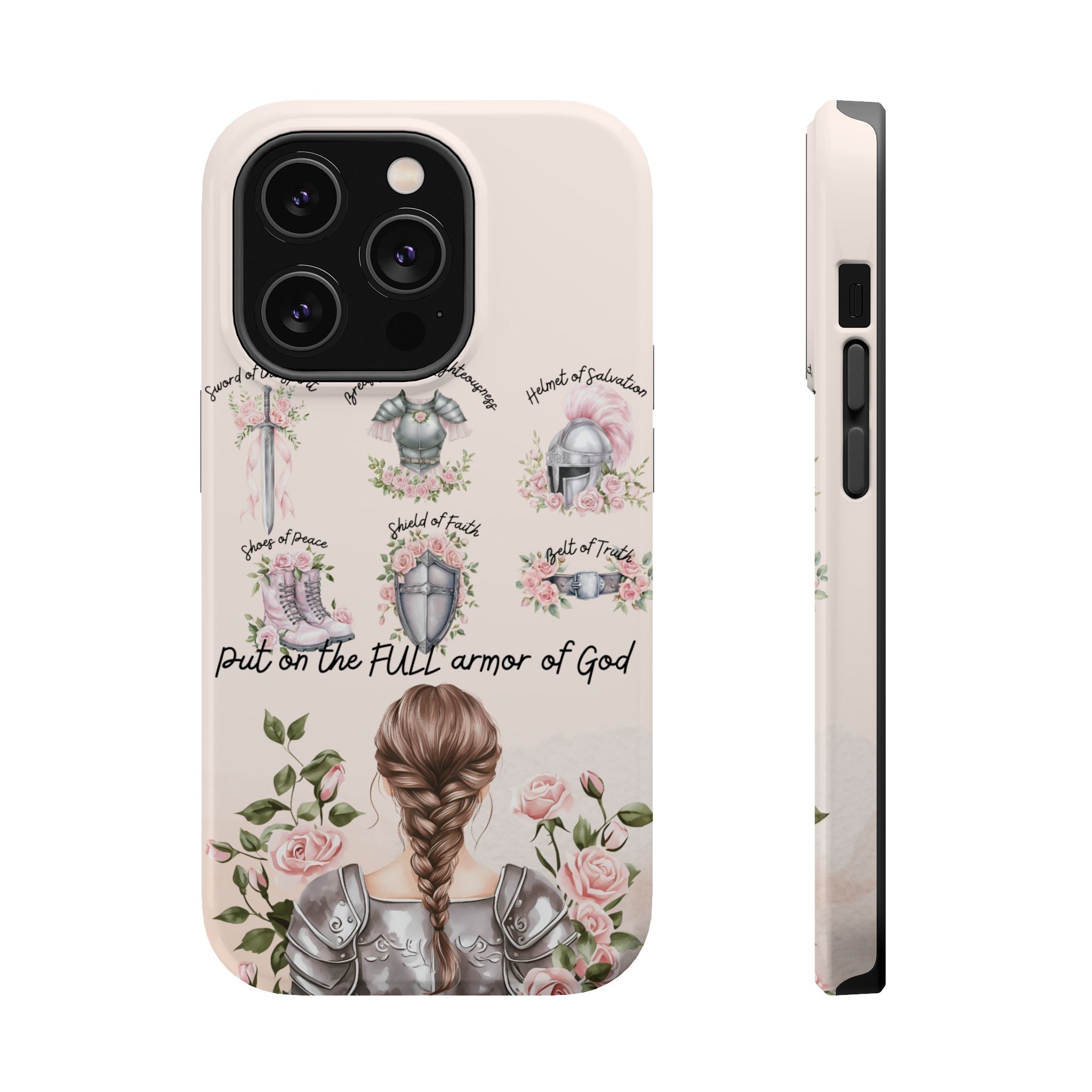 Armor of God (brown hair) phone case