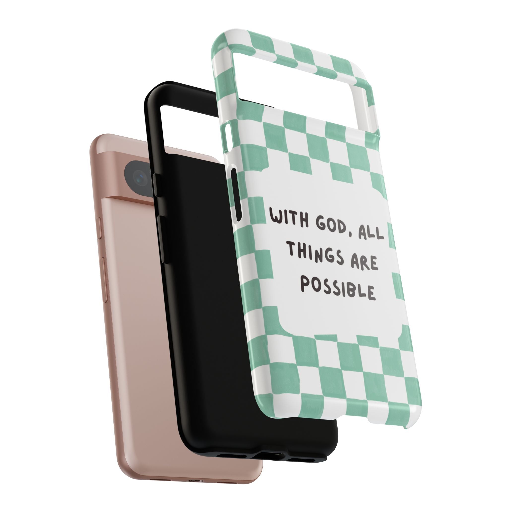 "With God, All Things Are Possible" Non MagSafe Phone Case