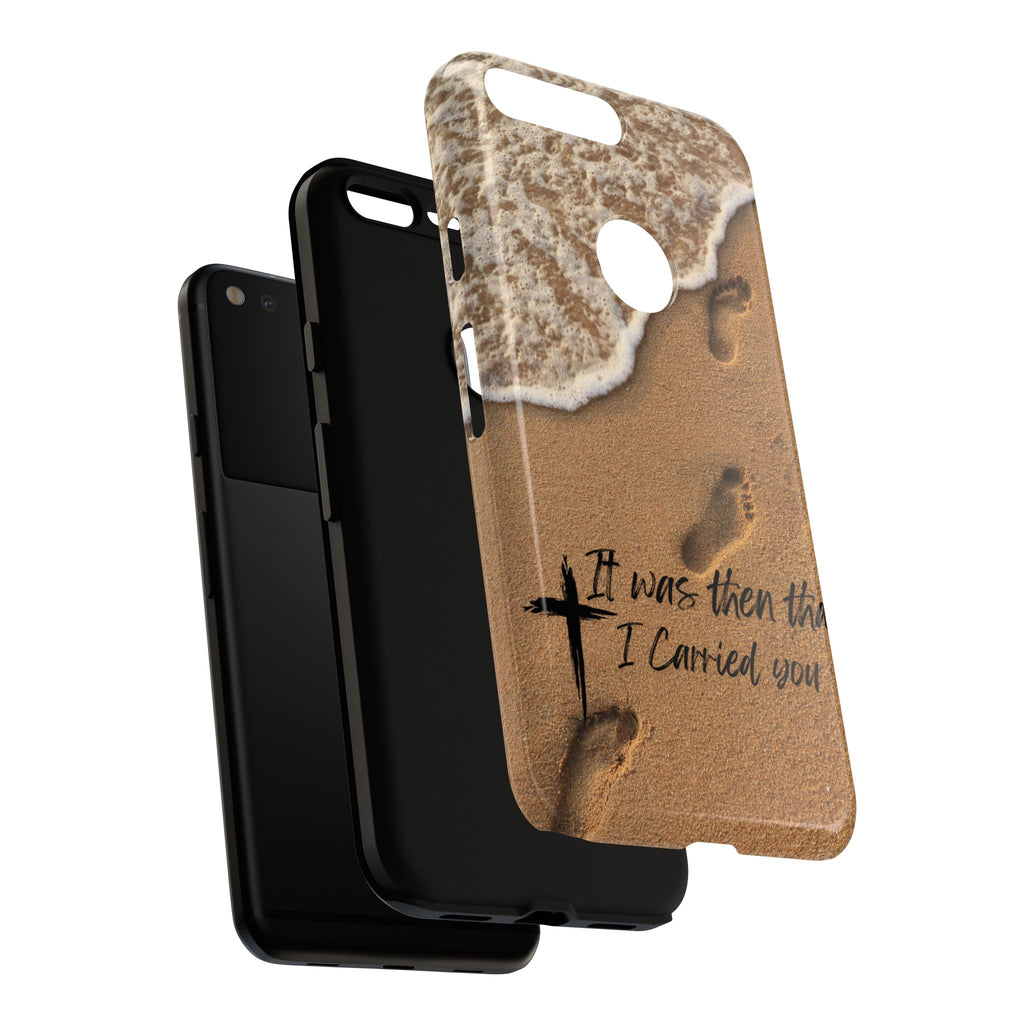 Footprints in the sand phone case