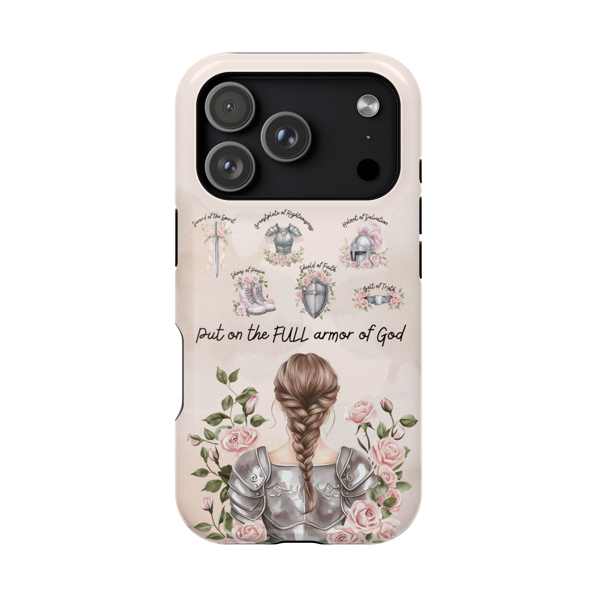 Armor of God (brown hair) phone case