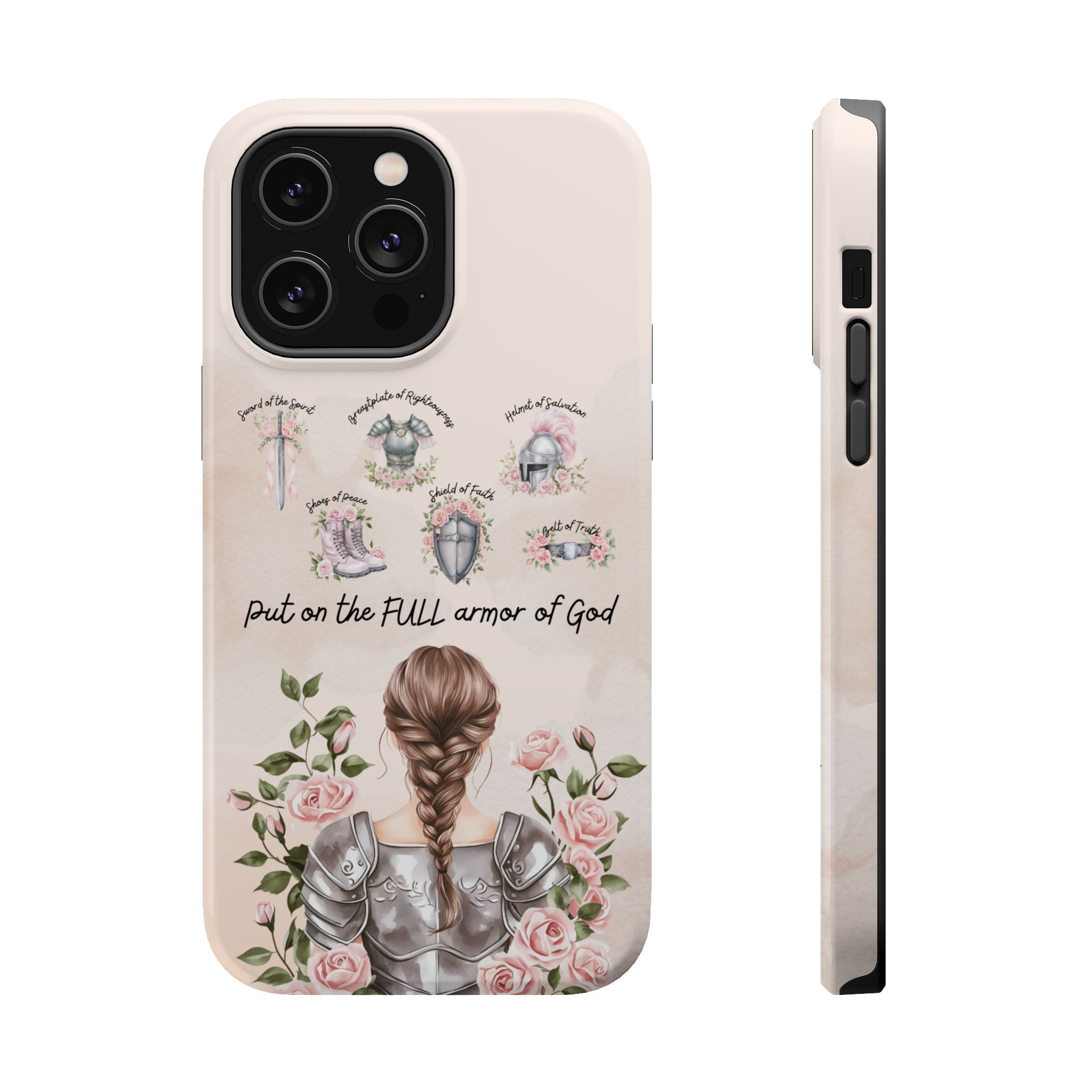 Armor of God (brown hair) phone case