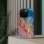 Pink & Blue Marbled MagSafe Phone case