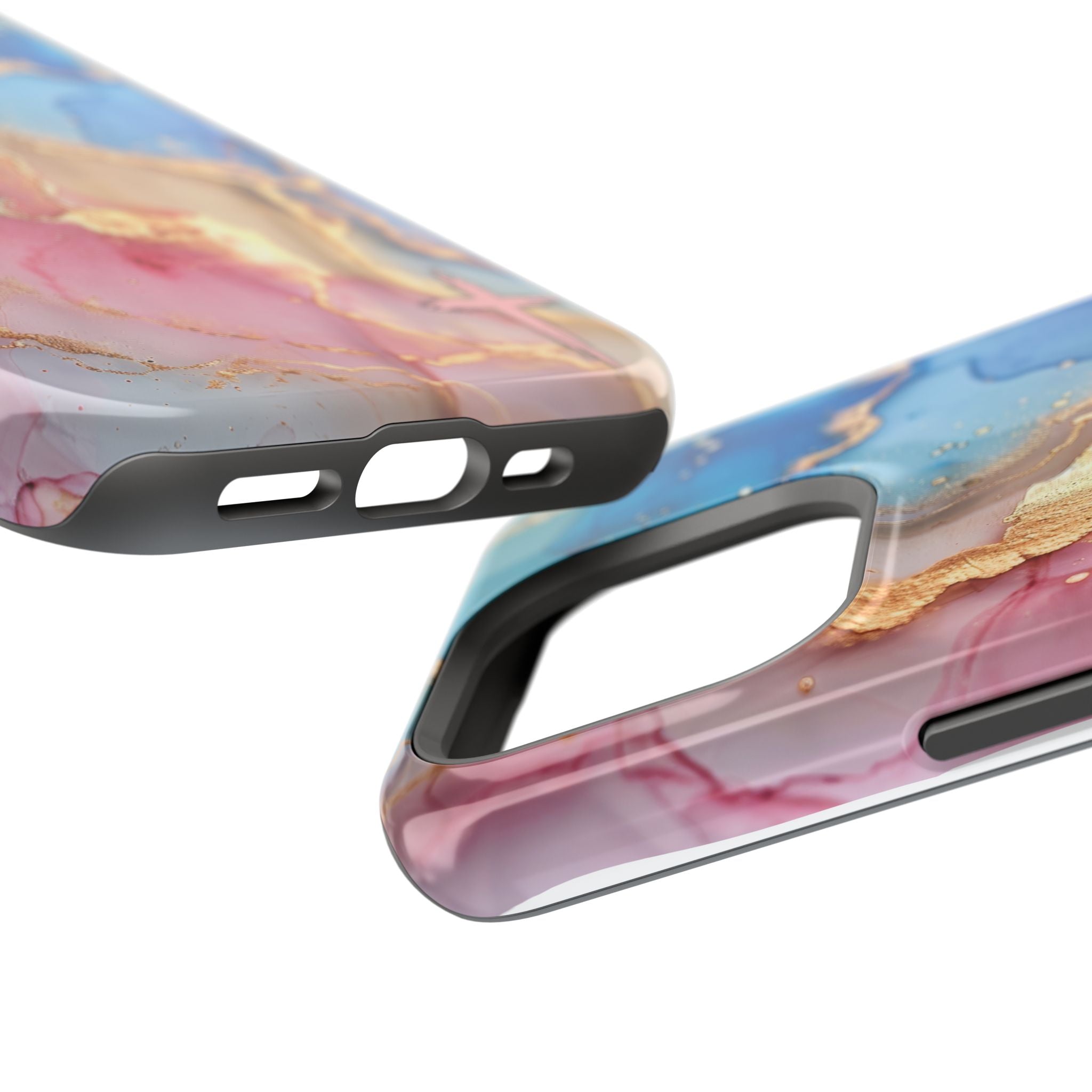 Pink & Blue Marbled MagSafe Phone case