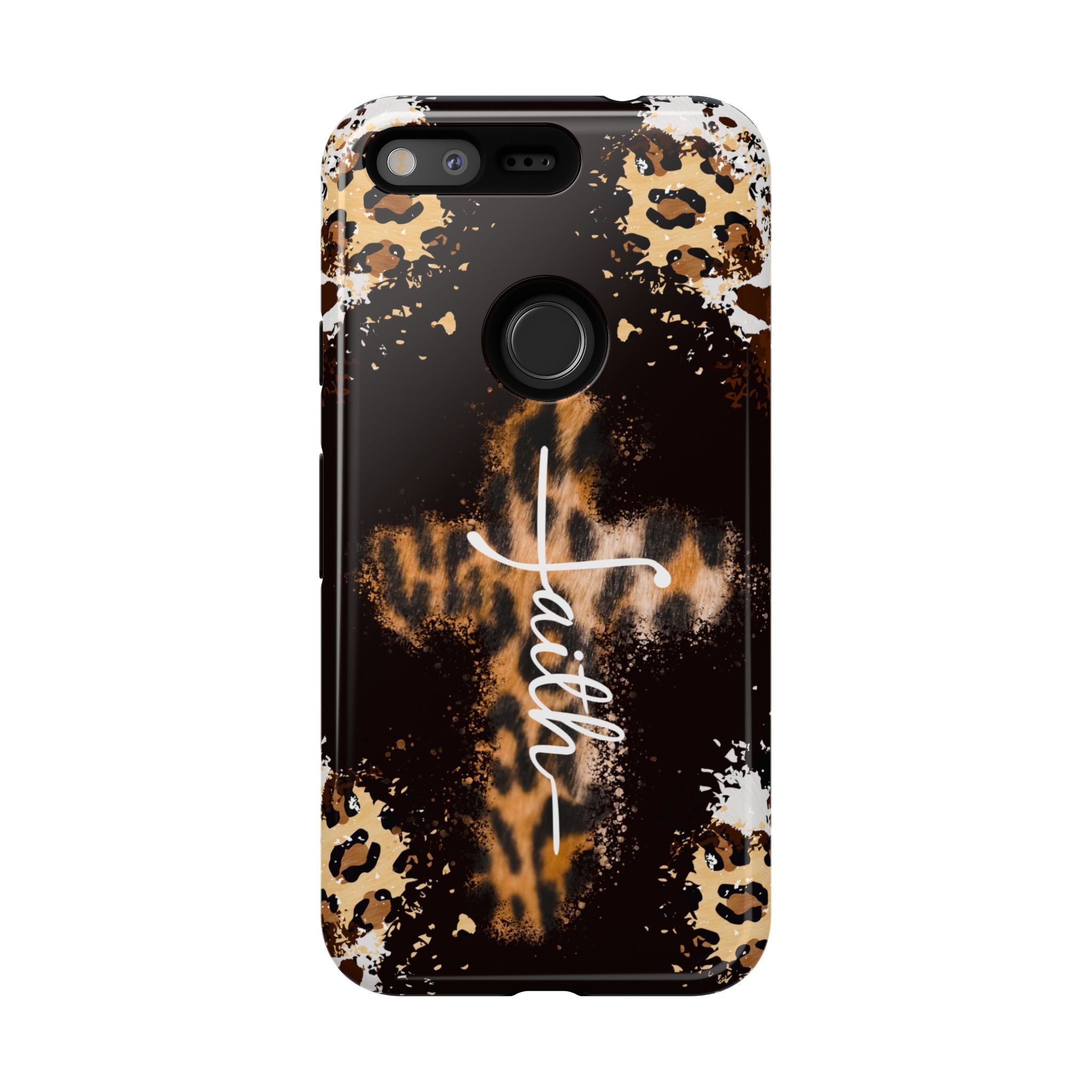 Faith Leopard Cross Non MagSafe Phone Case