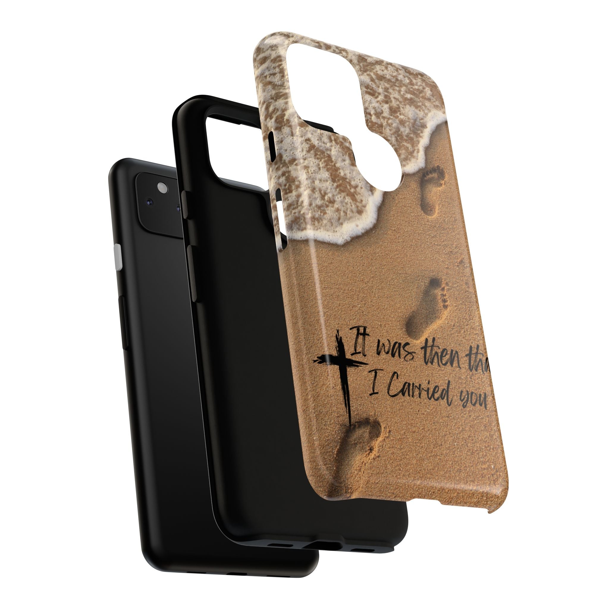 Footprints in the sand phone case