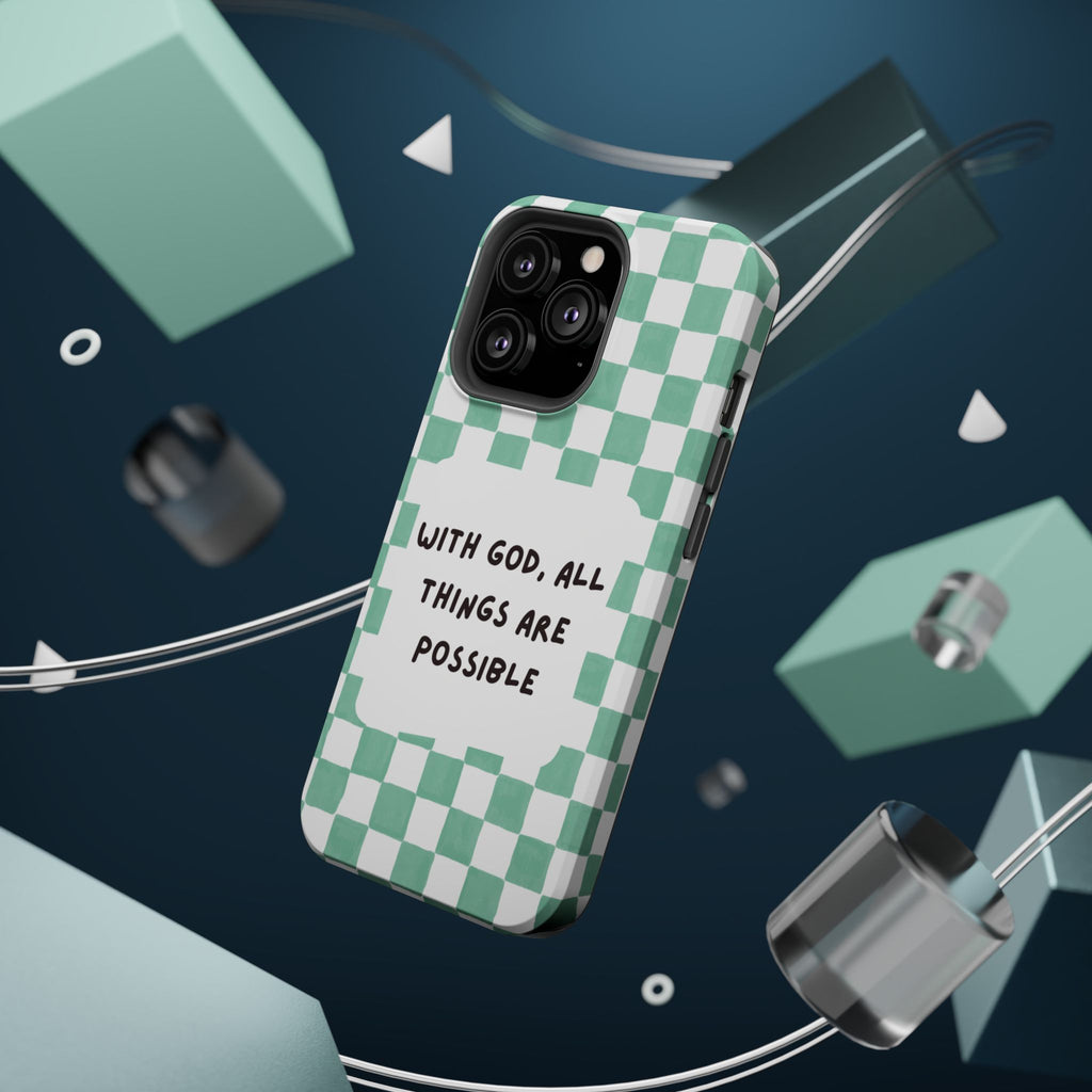 'With God' Checkered Phone Case