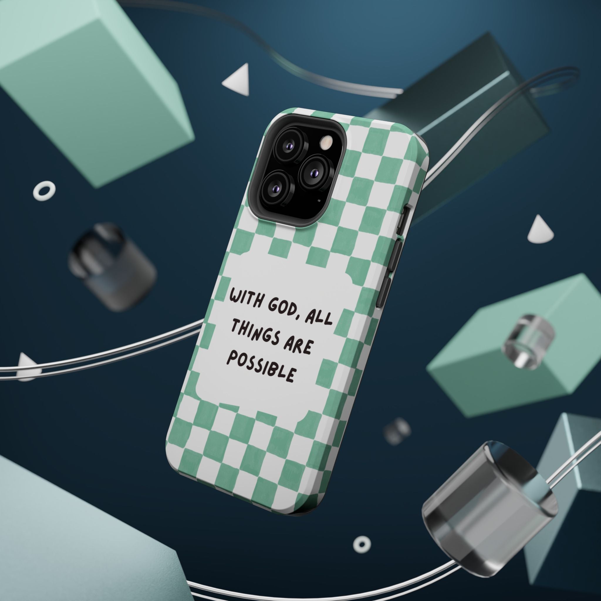 'With God' Checkered Phone Case