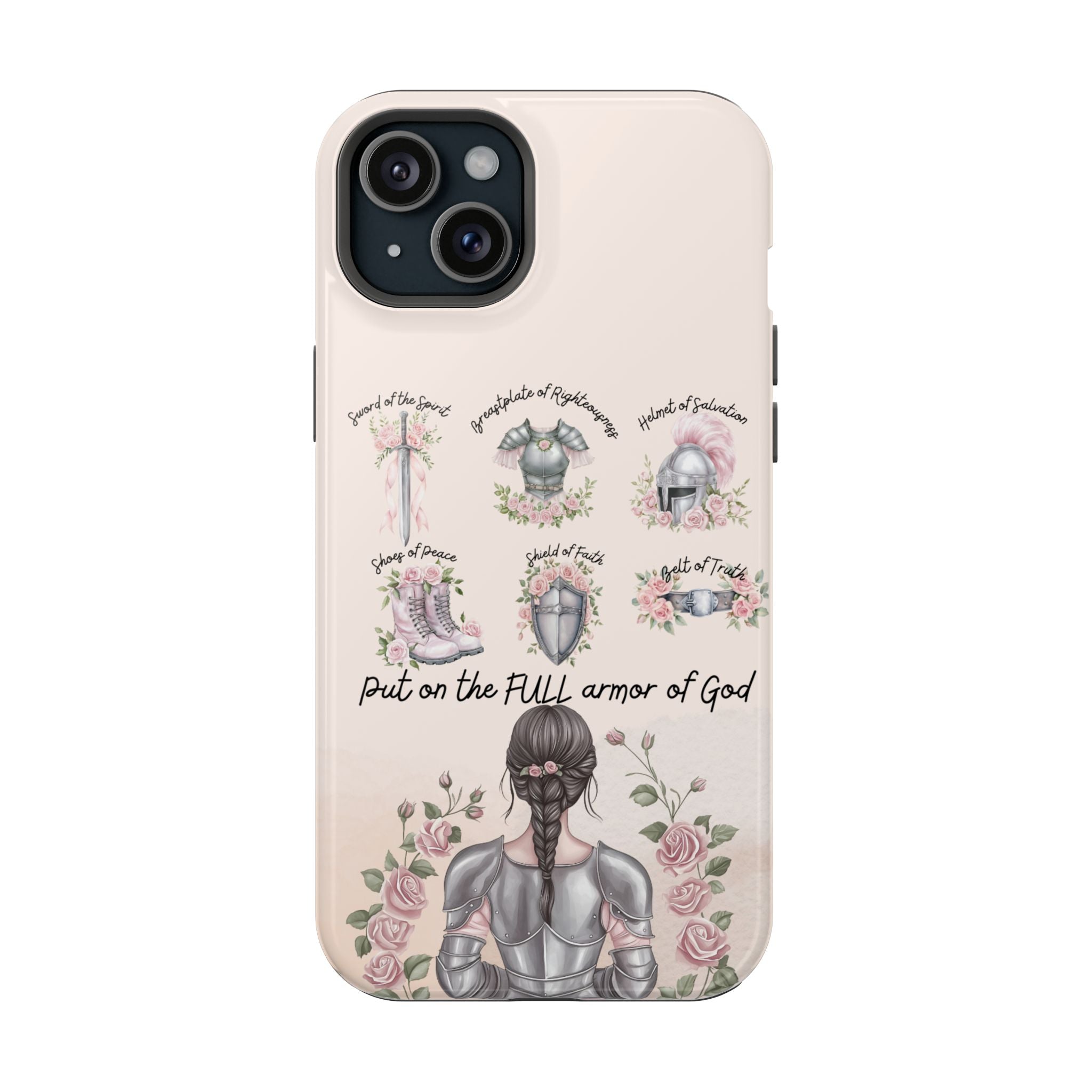 Armor of God Phone Case (dark hair, light skinned woman)