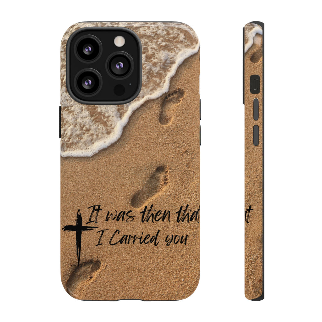 Footprints in the sand phone case