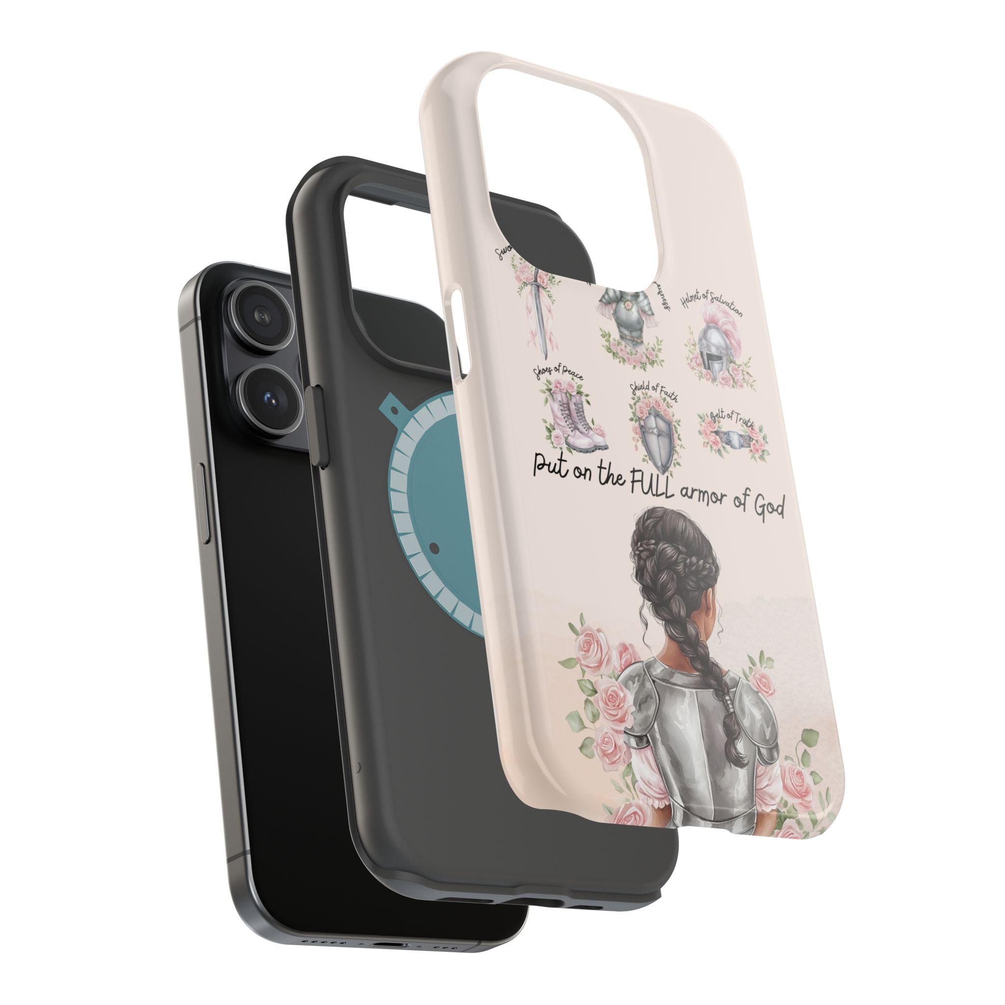 Armor of God (Dark haired woman) phone case