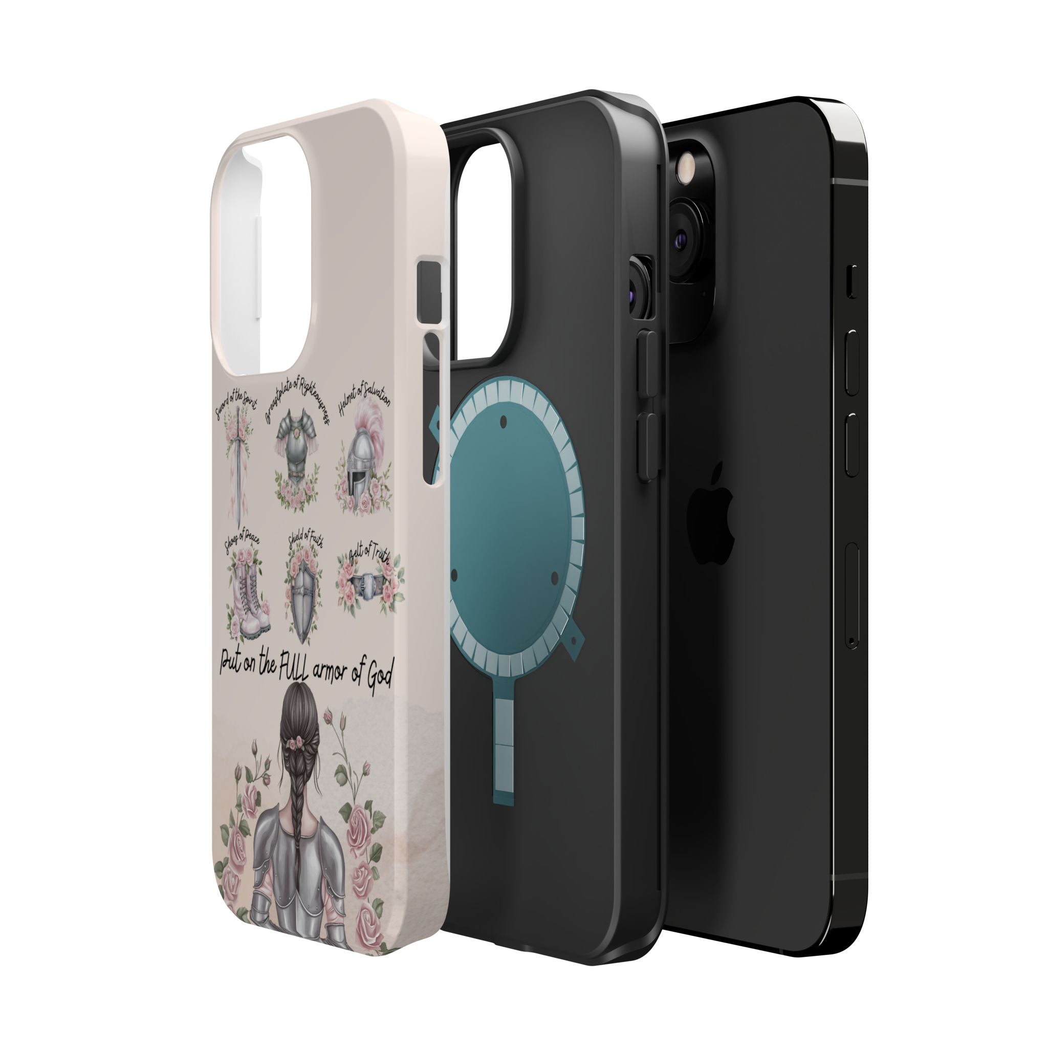 Armor of God Phone Case (dark hair, light skinned woman)