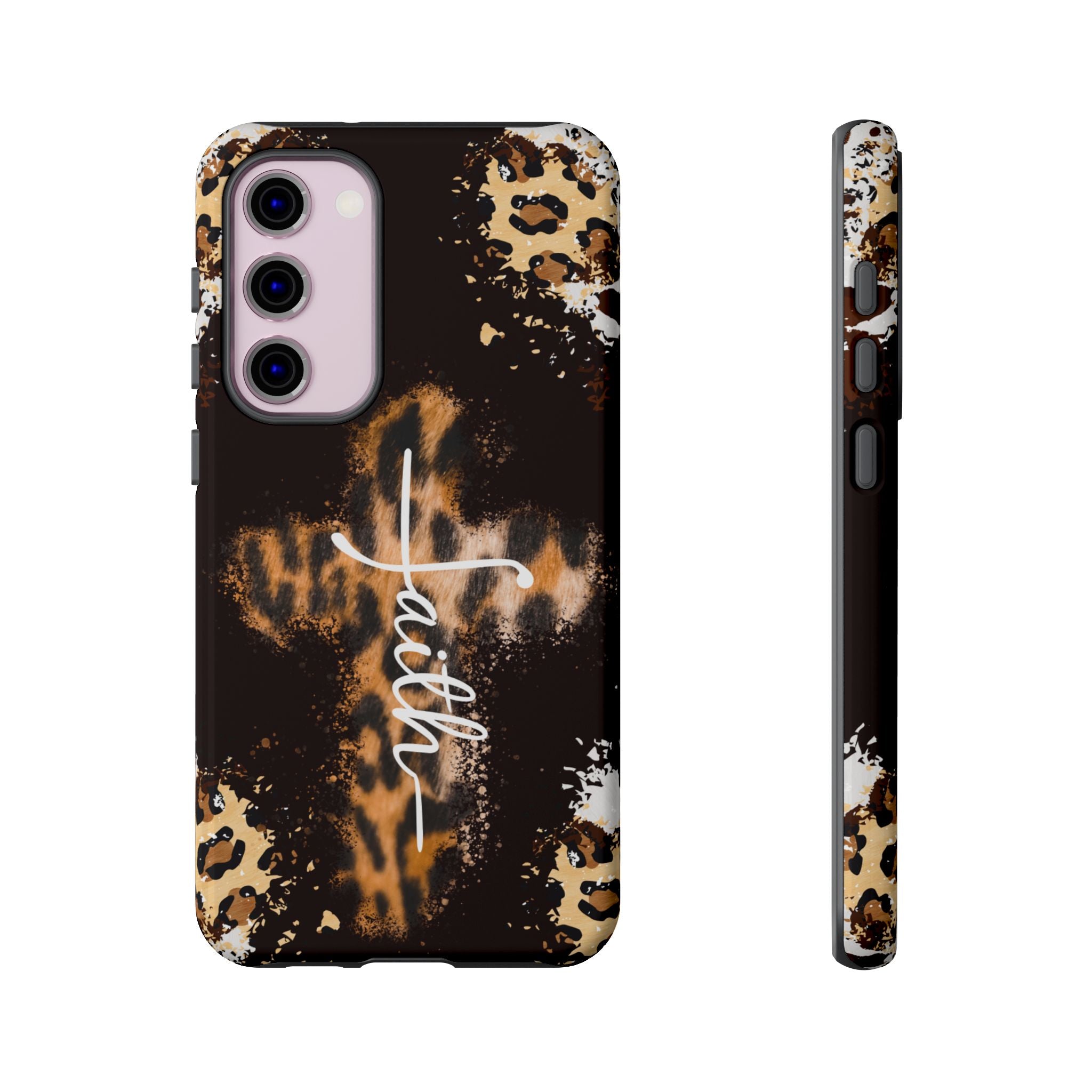 Faith Leopard Cross Non MagSafe Phone Case