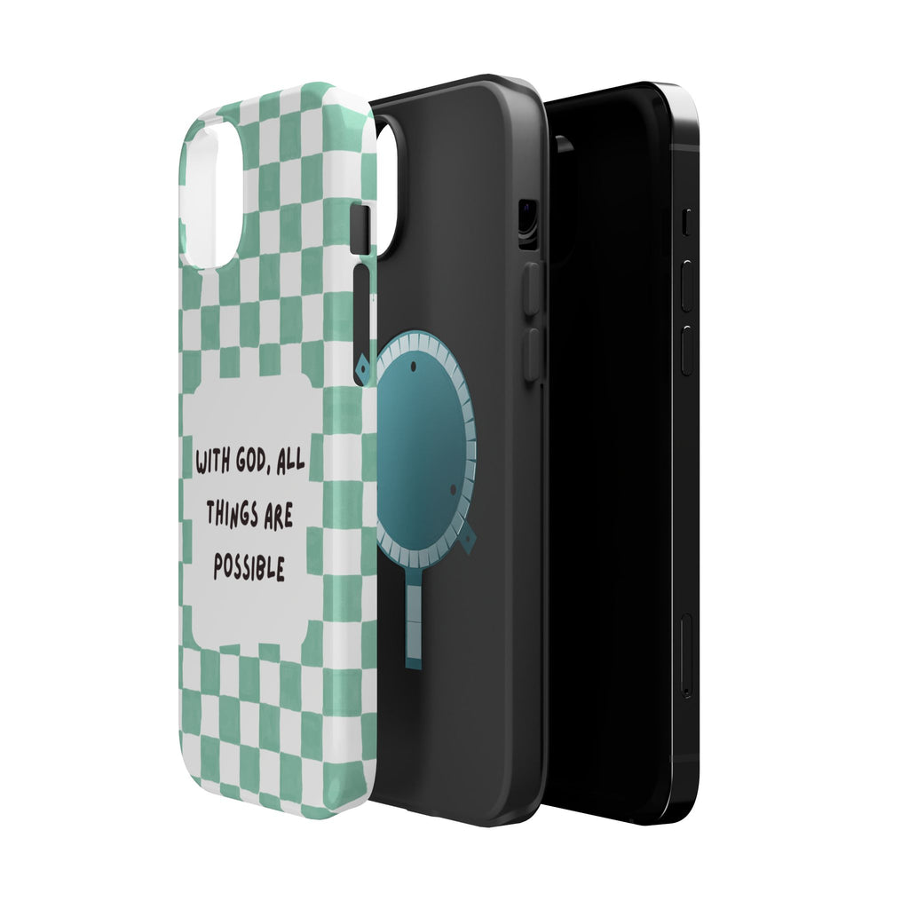 'With God' Checkered Phone Case