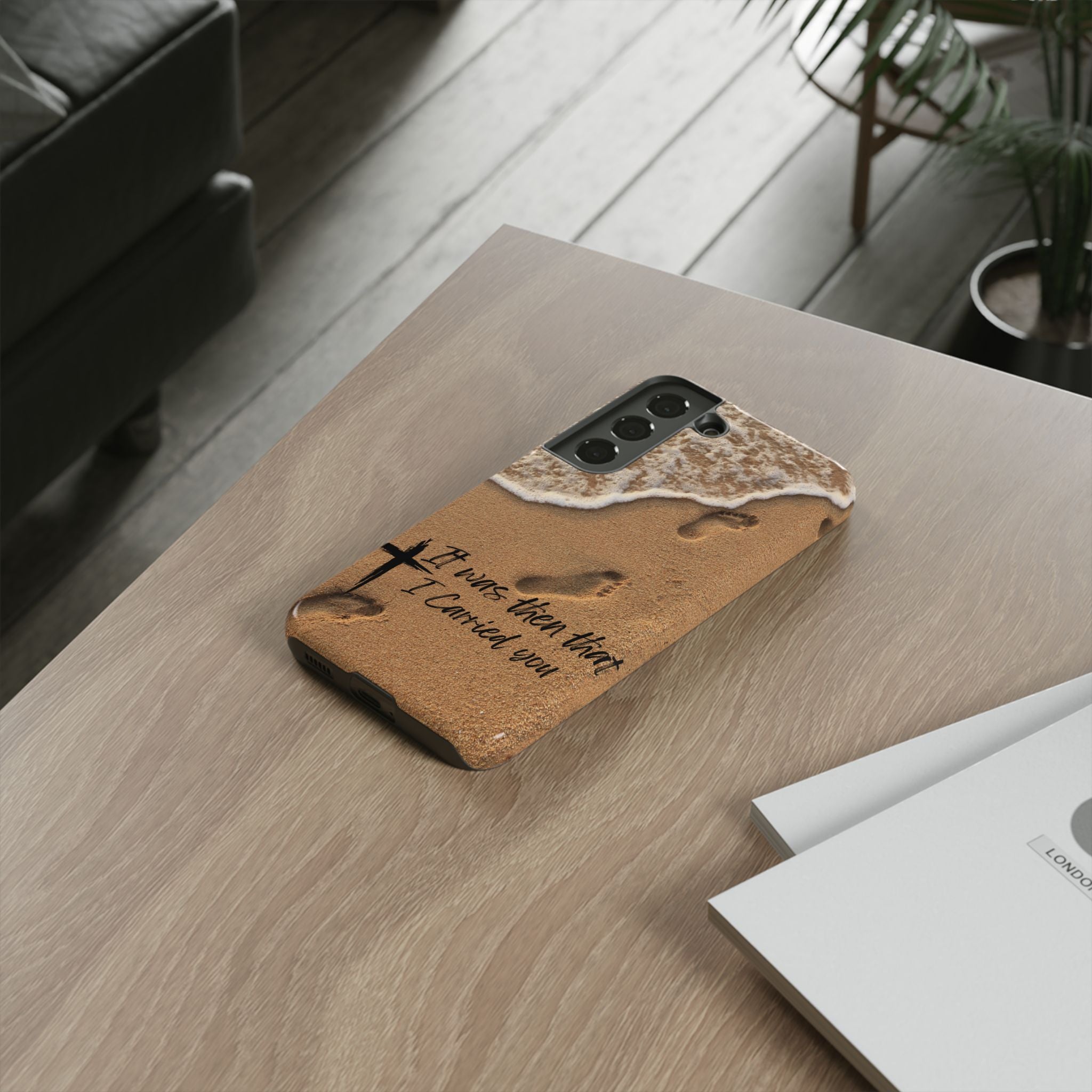 Footprints in the sand phone case