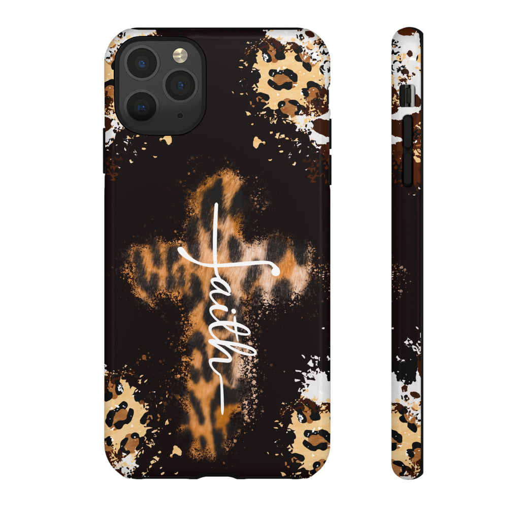 Faith Leopard Cross Non MagSafe Phone Case