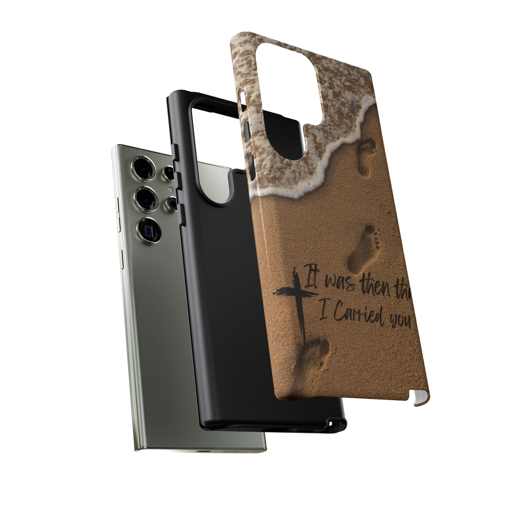 Footprints in the sand phone case