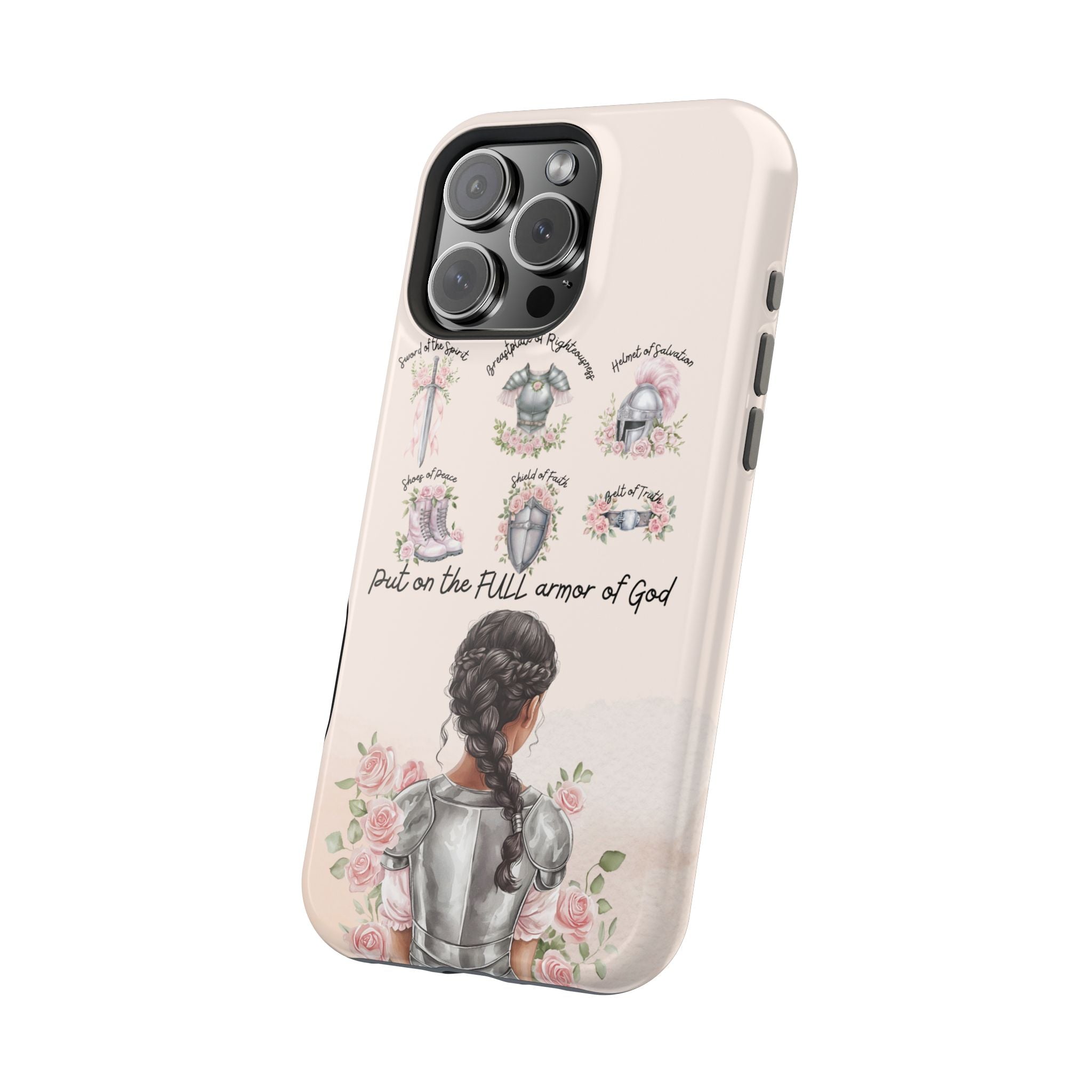 Armor of God (Dark haired woman) phone case