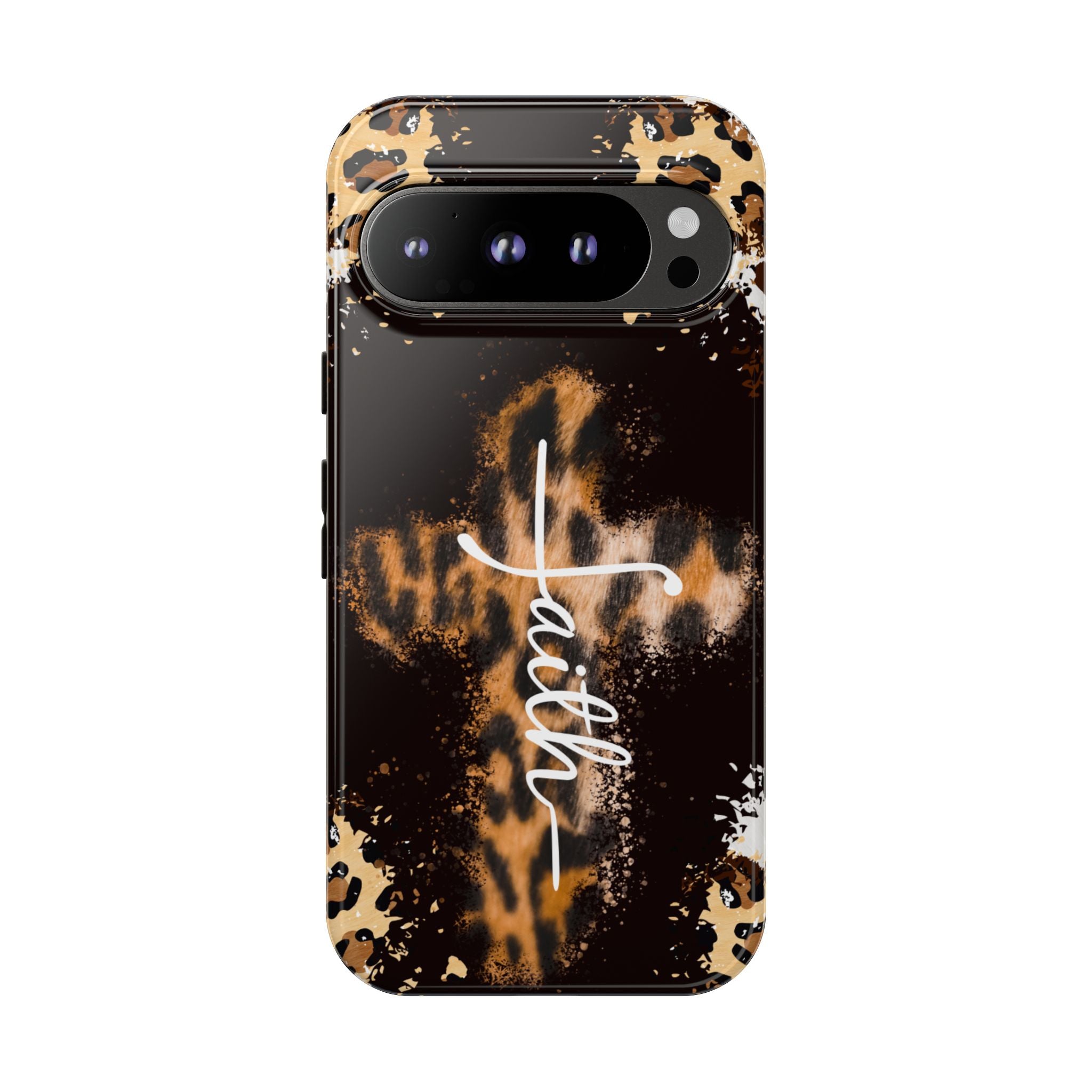 Faith Leopard Cross Non MagSafe Phone Case