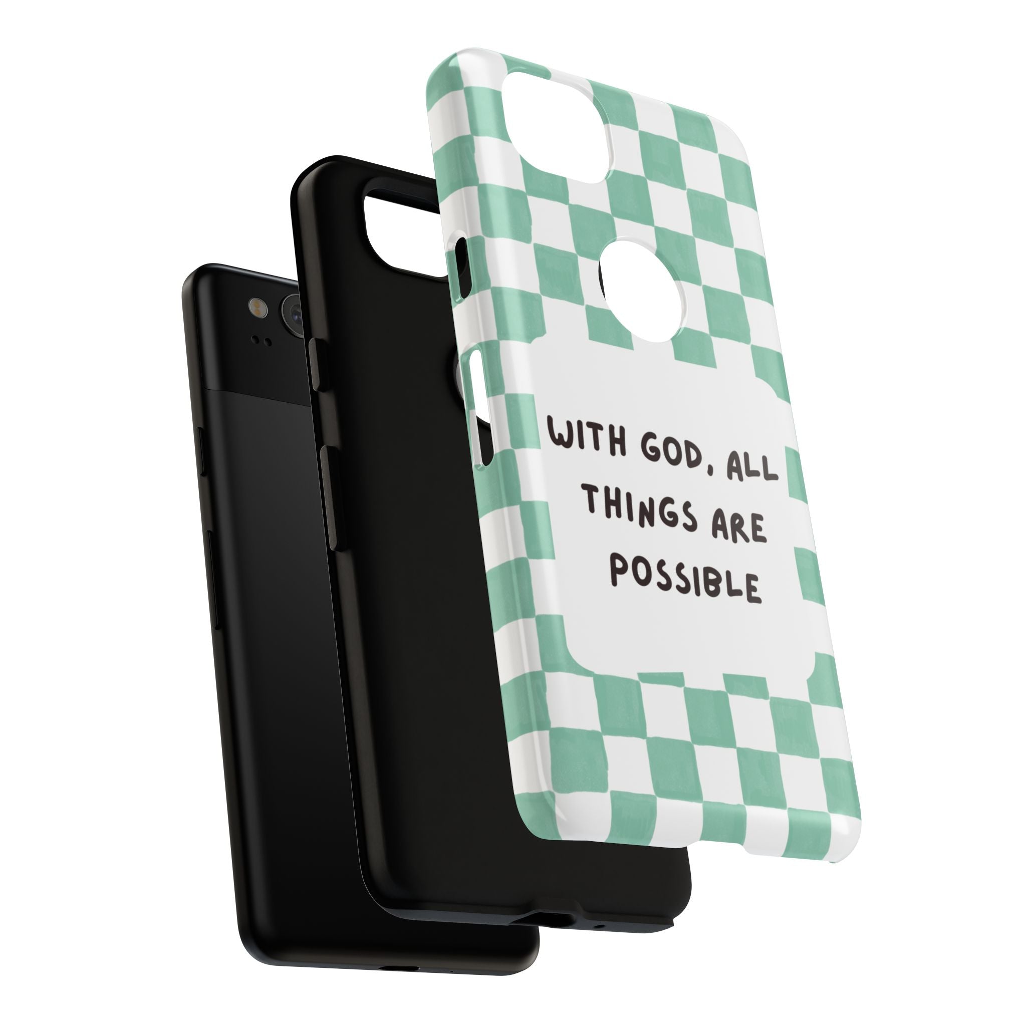 "With God, All Things Are Possible" Non MagSafe Phone Case
