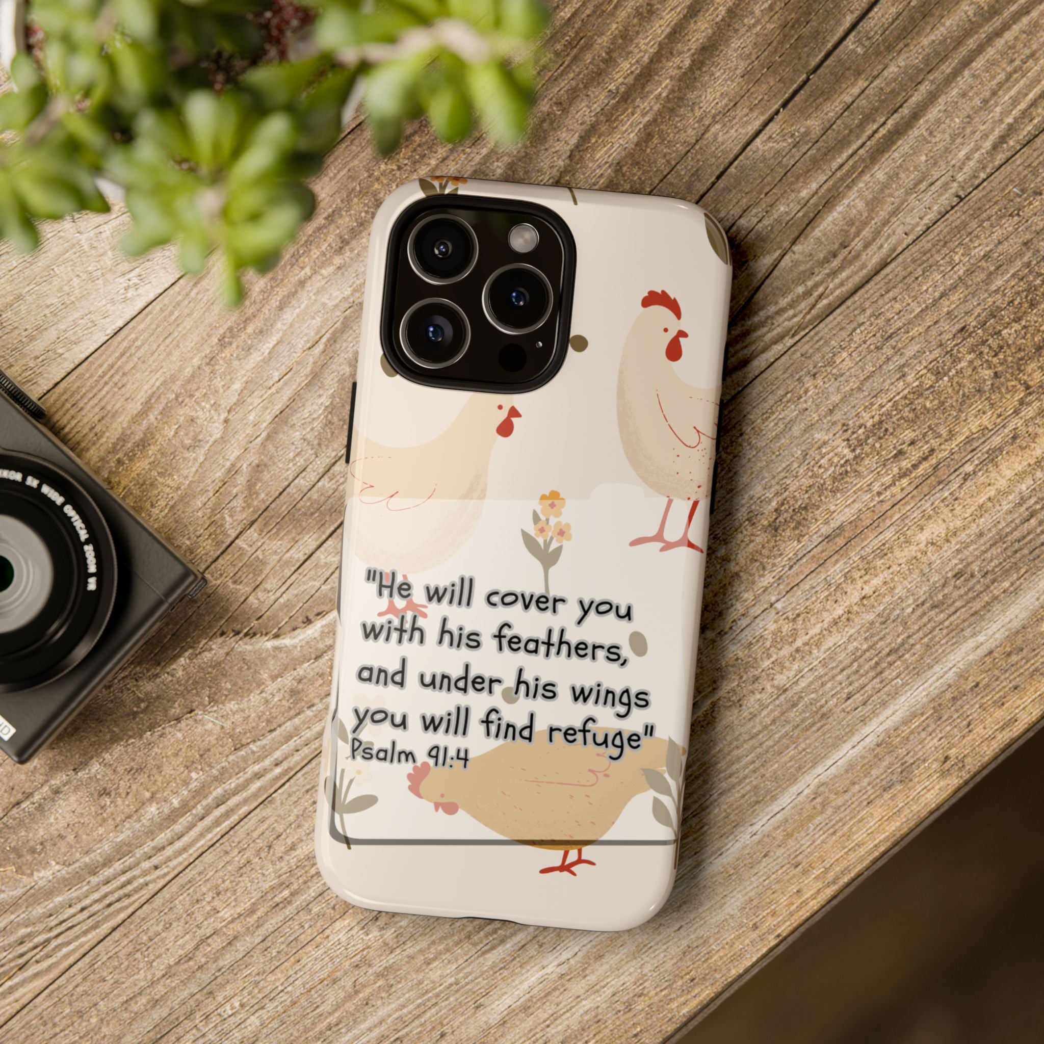 Psalm 91:4 Chicken Phone Case