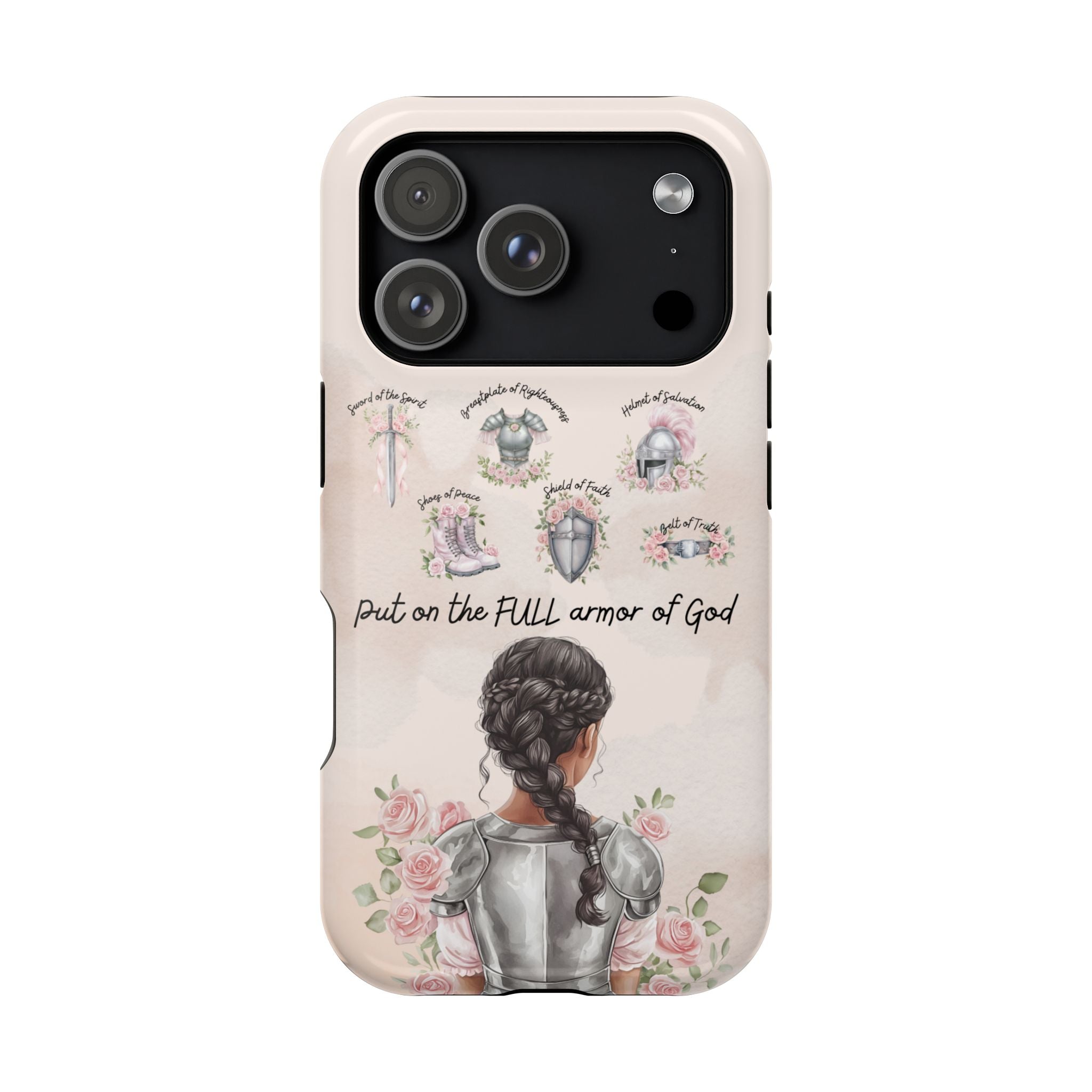 Armor of God (Dark haired woman) phone case