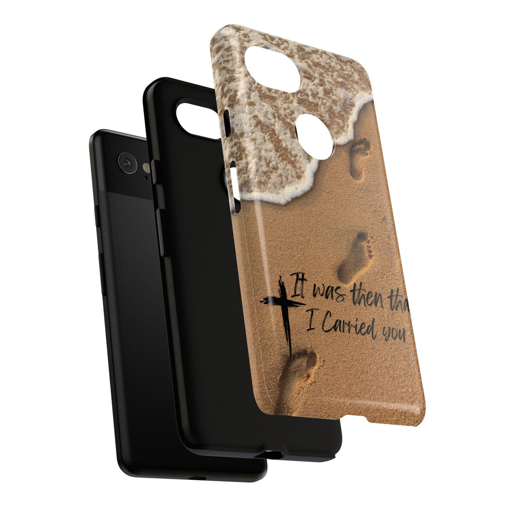Footprints in the sand phone case