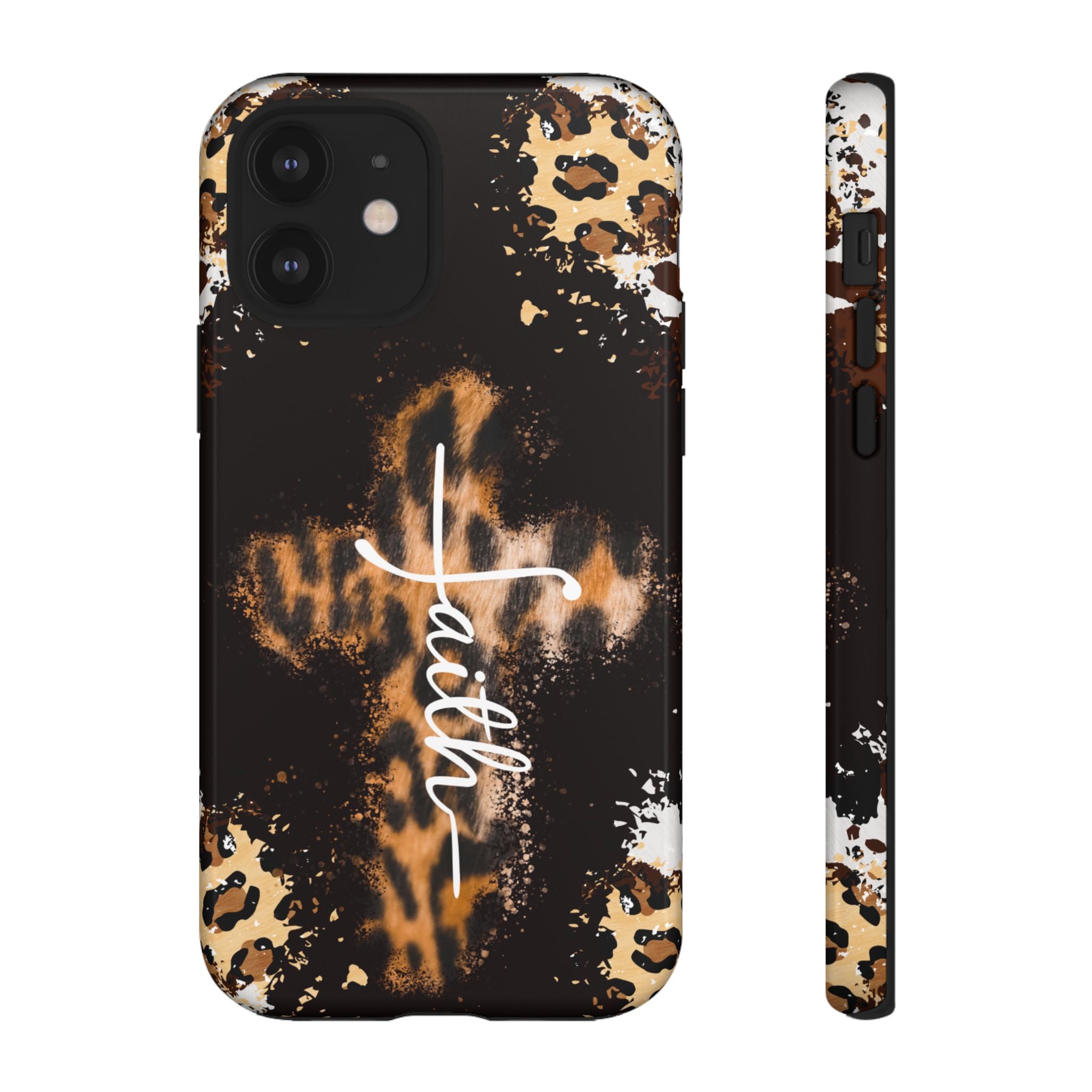 Faith Leopard Cross Non MagSafe Phone Case