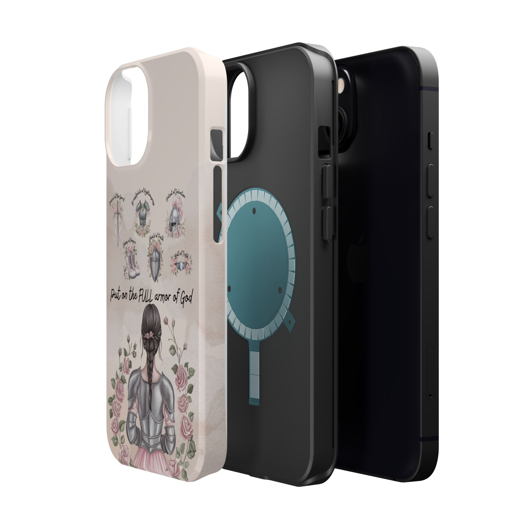 Armor of God Phone Case (dark hair, light skinned woman)