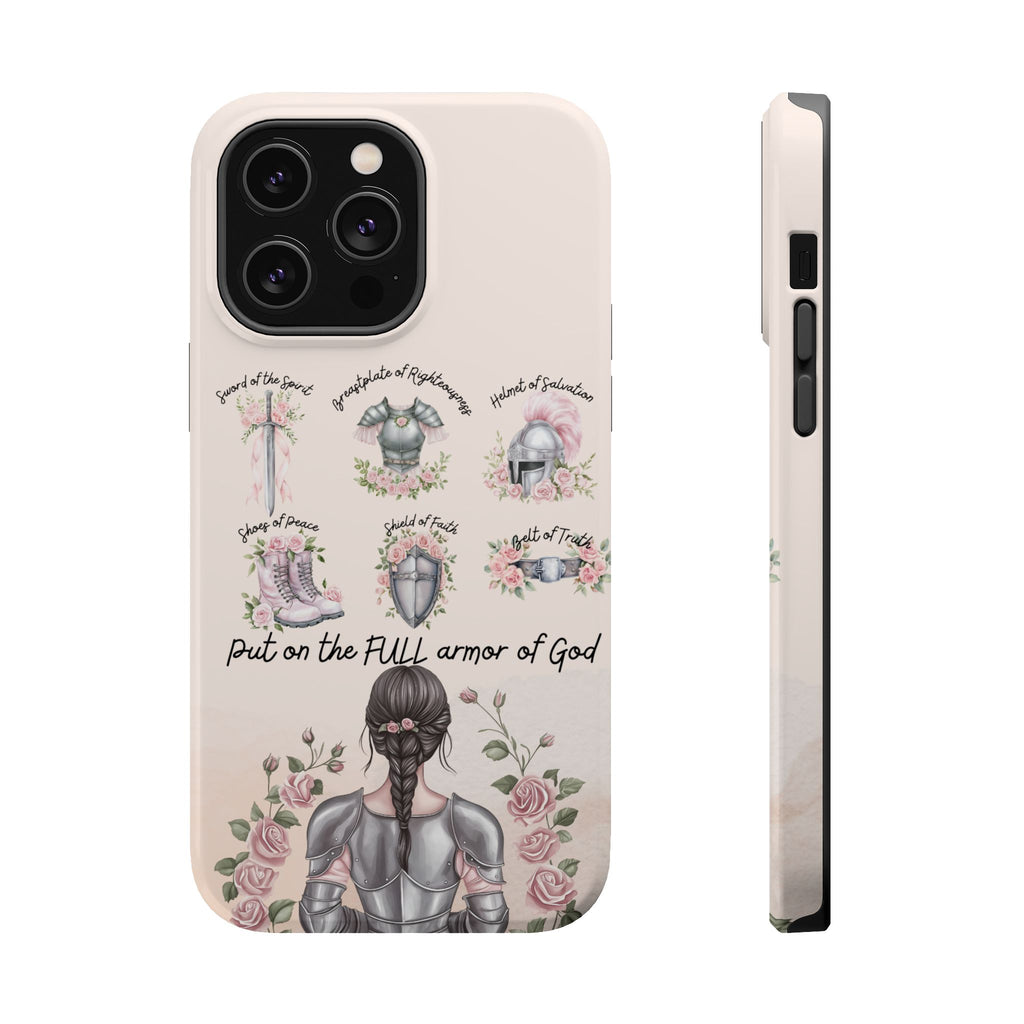Armor of God Phone Case (dark hair, light skinned woman)