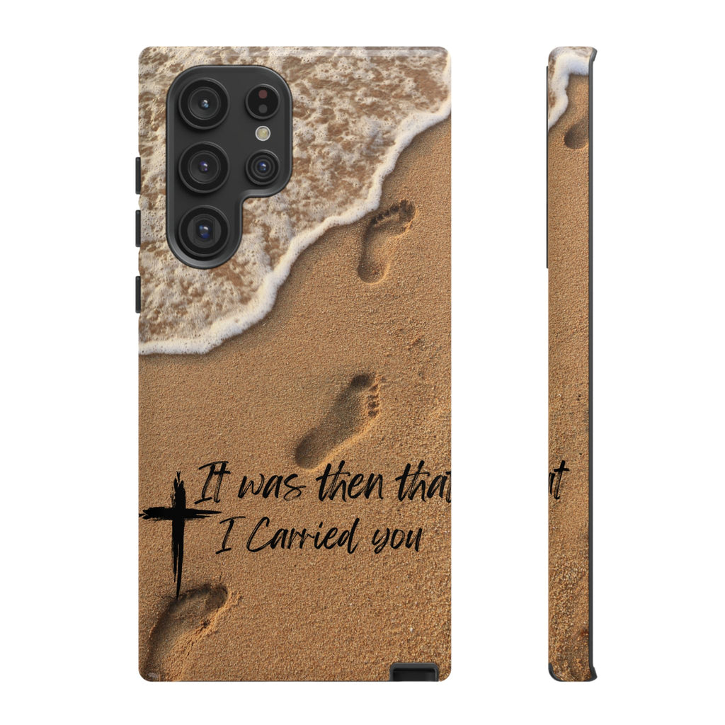 Footprints in the sand phone case