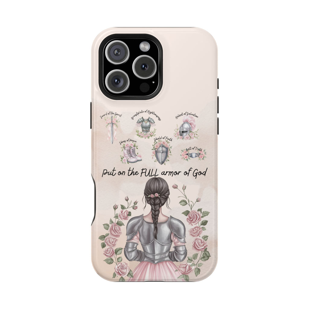Armor of God Phone Case (dark hair, light skinned woman)
