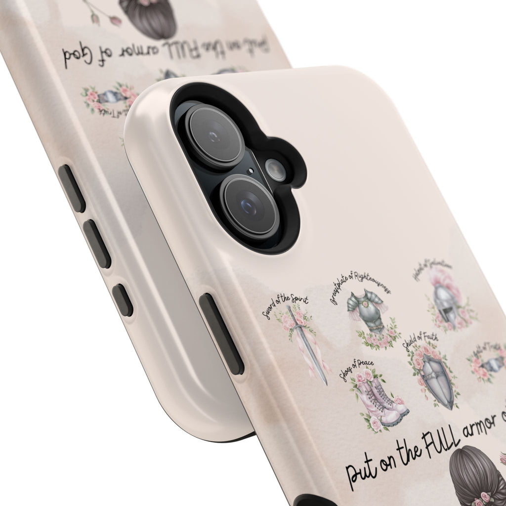 Armor of God Phone Case (dark hair, light skinned woman)