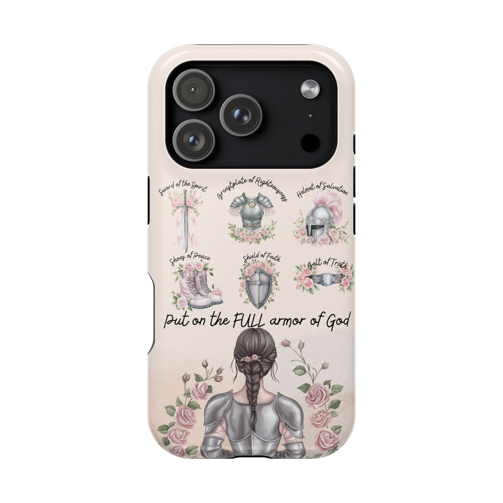 Armor of God Phone Case (dark hair, light skinned woman)