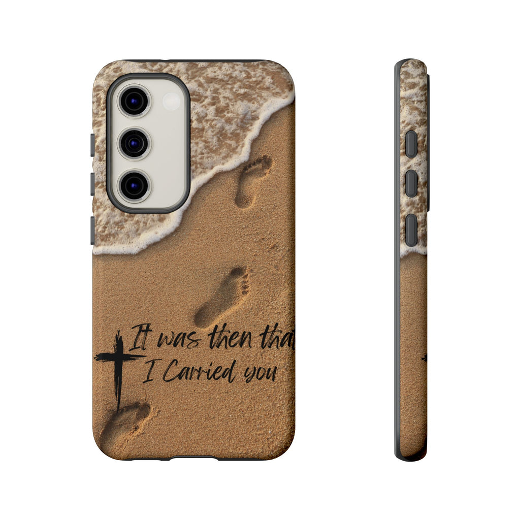 Footprints in the sand phone case