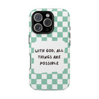 'With God' Checkered Phone Case