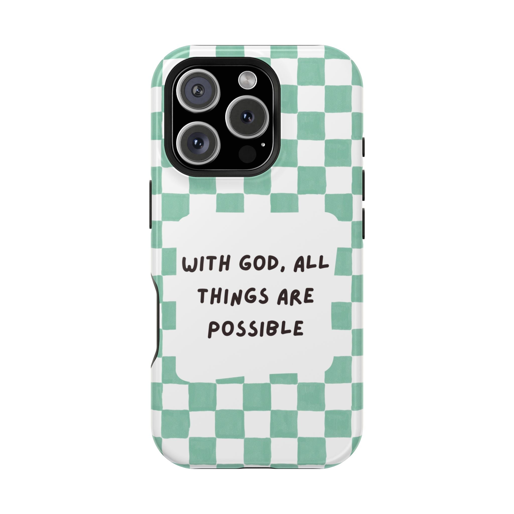 'With God' Checkered Phone Case