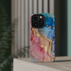 Pink & Blue Marbled MagSafe Phone case