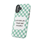 'With God' Checkered Phone Case