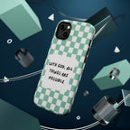 'With God' Checkered Phone Case