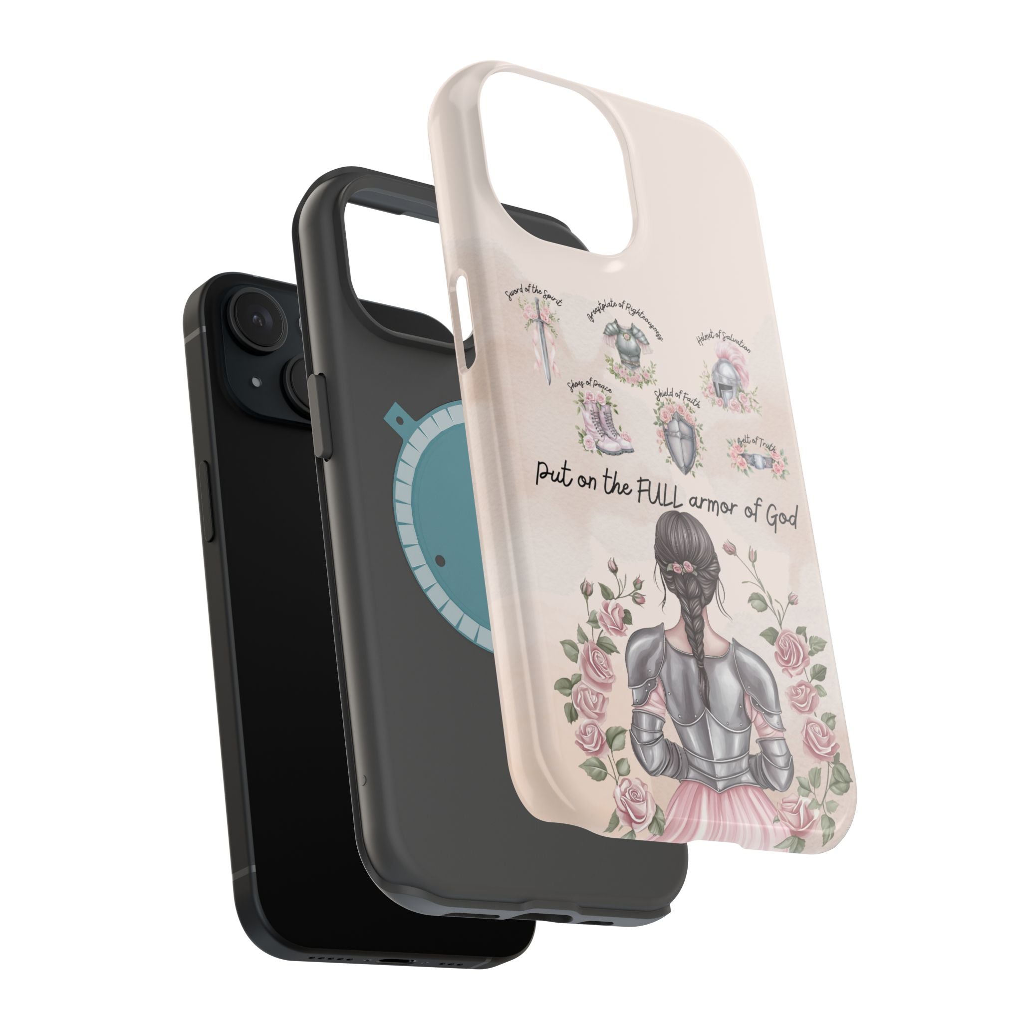 Armor of God Phone Case (dark hair, light skinned woman)