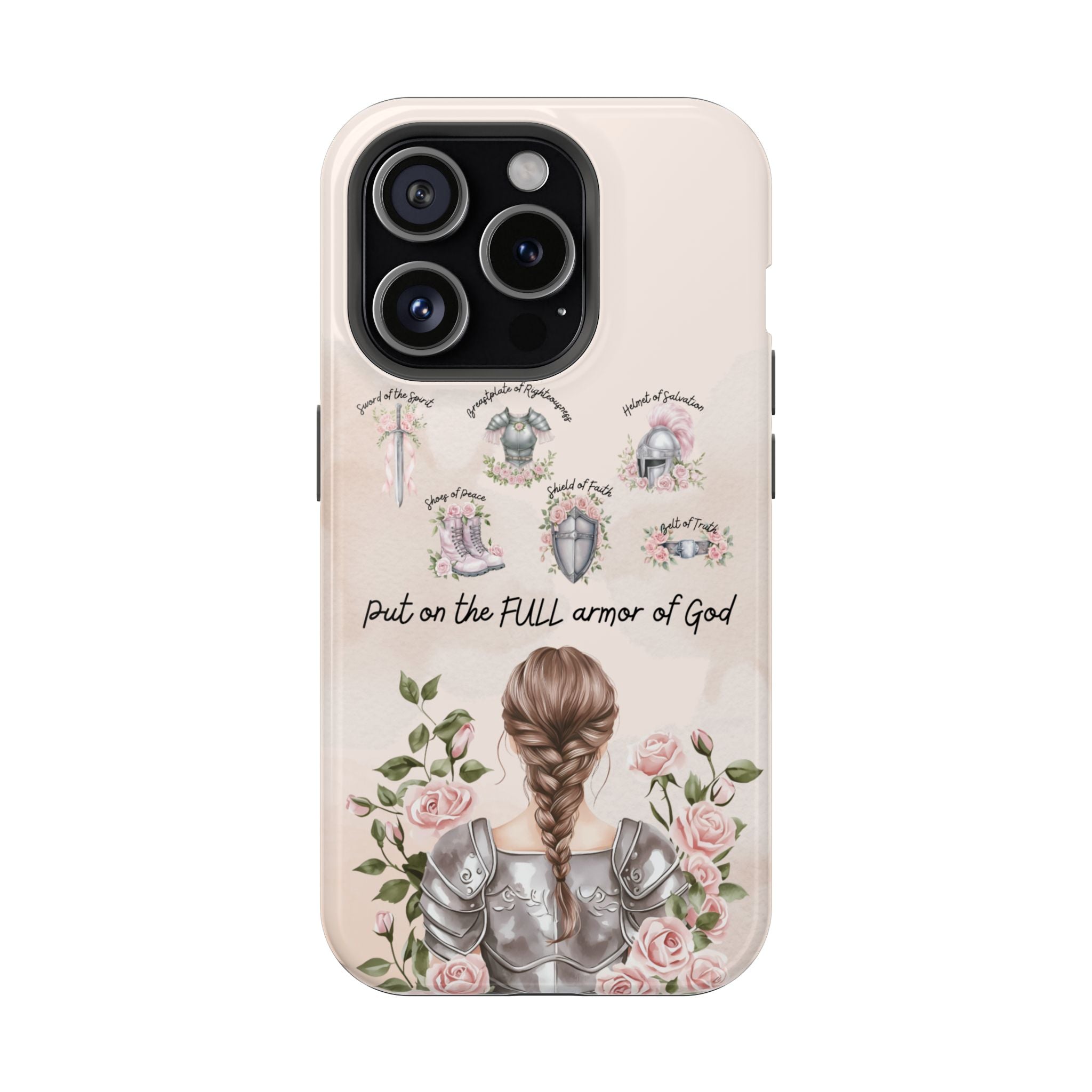 Armor of God (brown hair) phone case