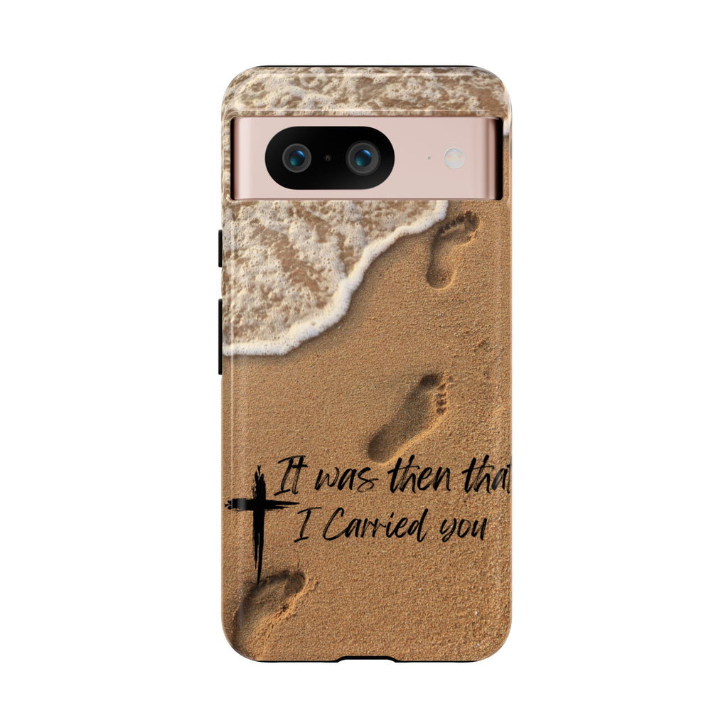 Footprints in the sand phone case