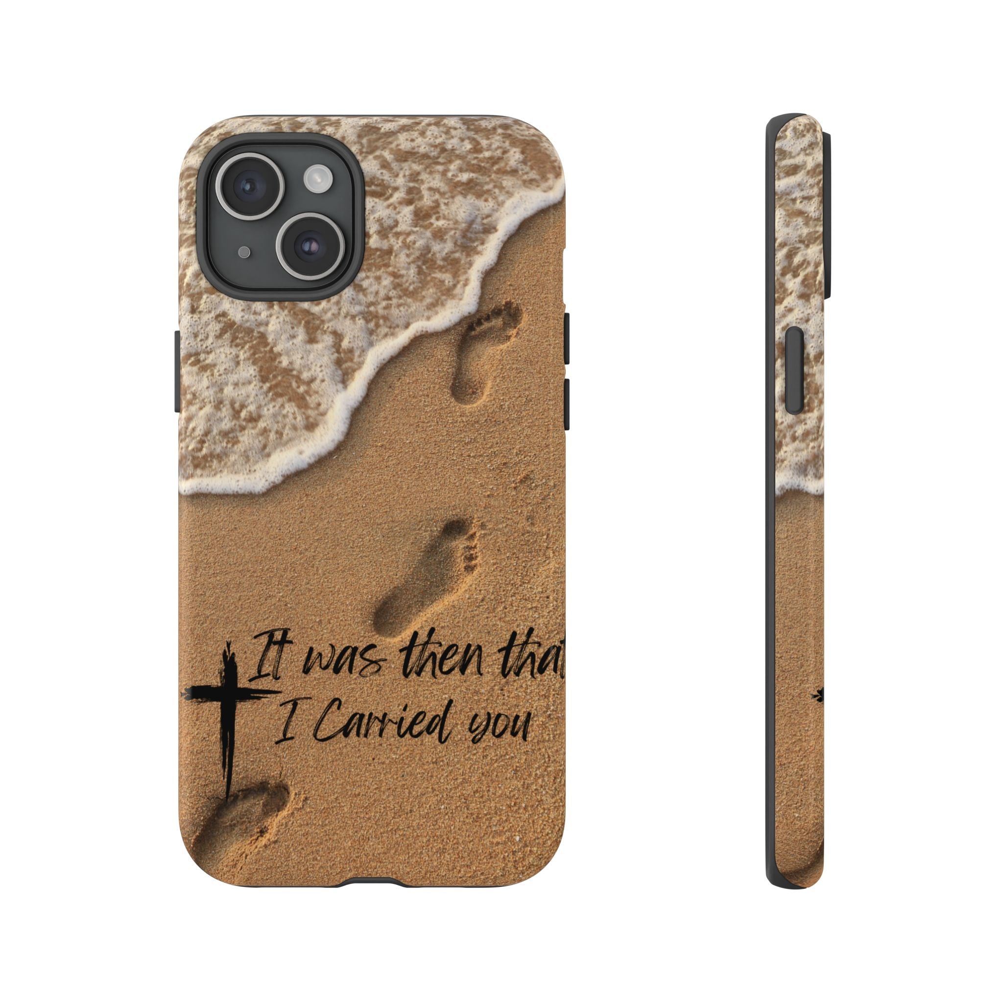 Footprints in the sand phone case