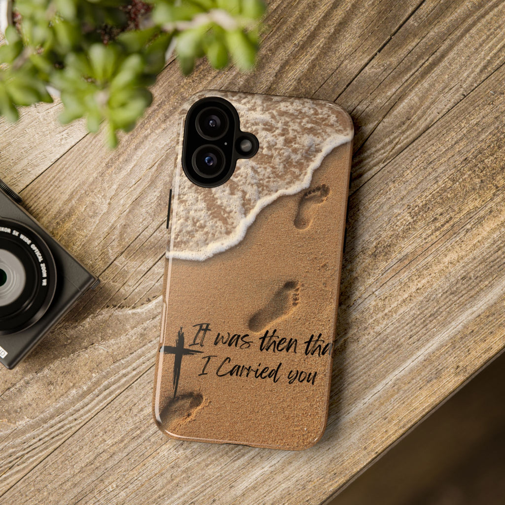 Footprints in the sand phone case