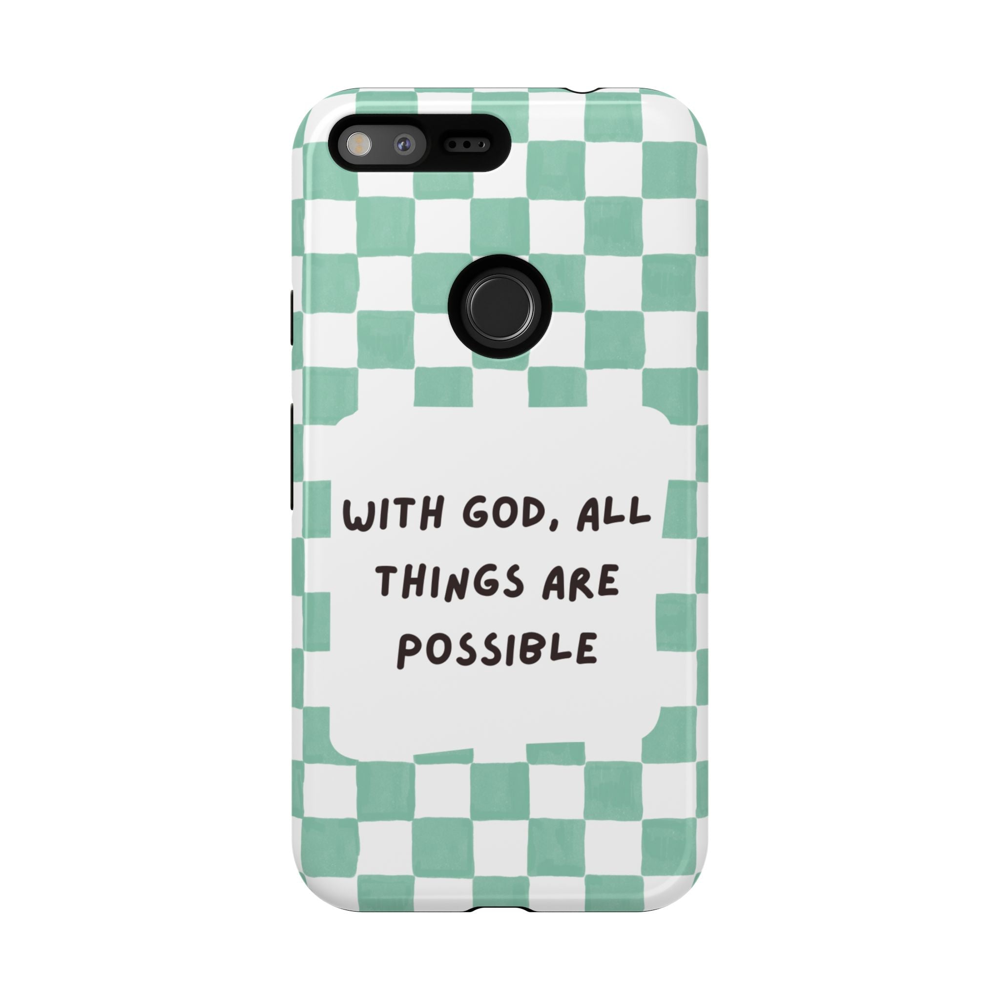 "With God, All Things Are Possible" Non MagSafe Phone Case