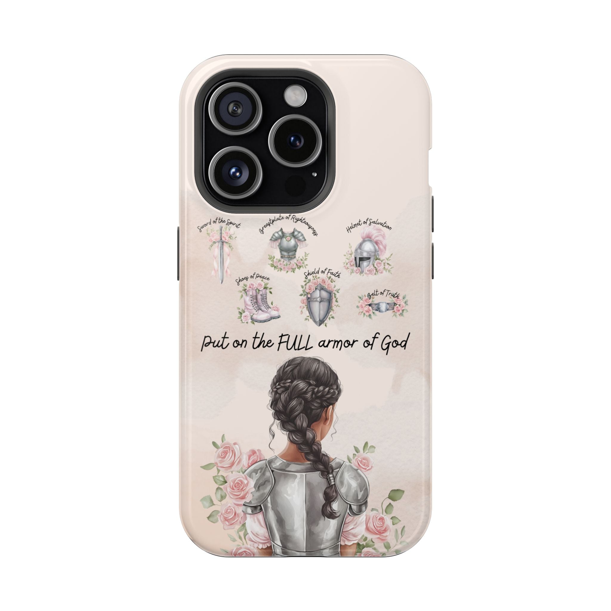 Armor of God (Dark haired woman) phone case